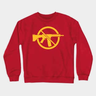 Gun Ban / Prohibition Sign (No Weapons / Peace / Gold) Crewneck Sweatshirt